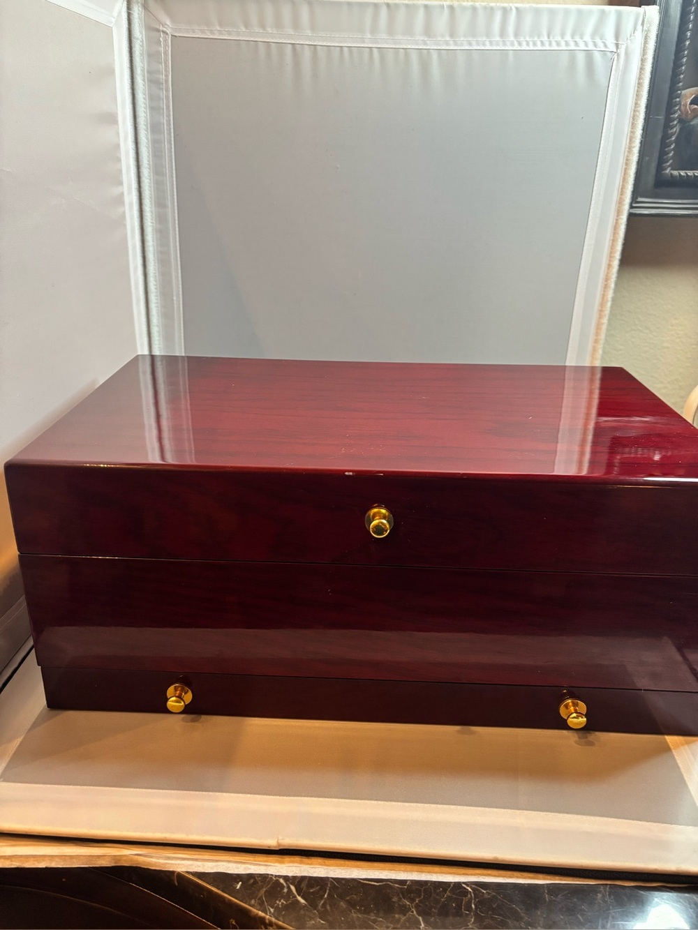 Lori Greiner For Your Ease Only Cherry Wood Jewelry Box Organizer